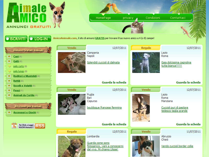 AnimaleAmico.com nel 2009